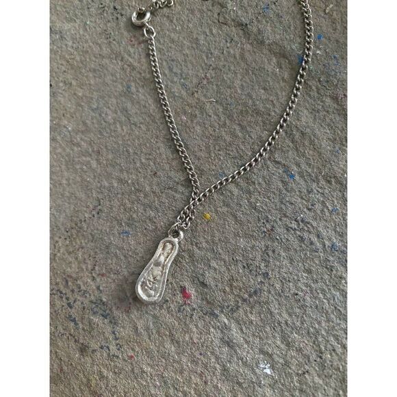 14K Gold Flip Flop NG Beach Anklet Diamonds - Picture 3 of 6